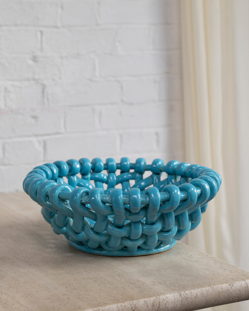 Large Turquoise Jérôme Massier Ceramic Bowl