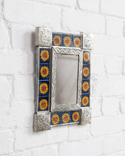 Load image into Gallery viewer, Sunflower Mexican Punched Tin Mirror
