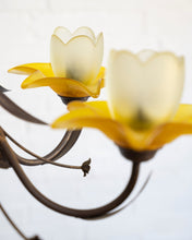 Load image into Gallery viewer, vintage daffodil overhead lighting chandelier 
