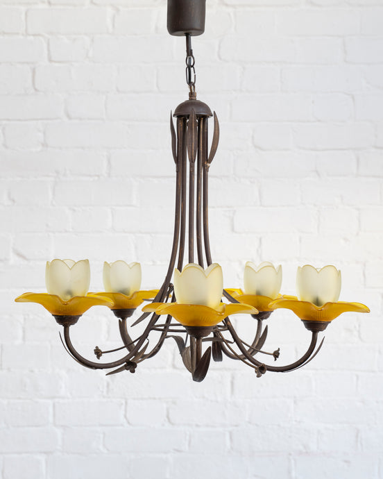 vintage daffodil overhead lighting chandelier French 