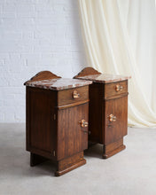 Load image into Gallery viewer, Marble Top Art Deco Bedside Tables
