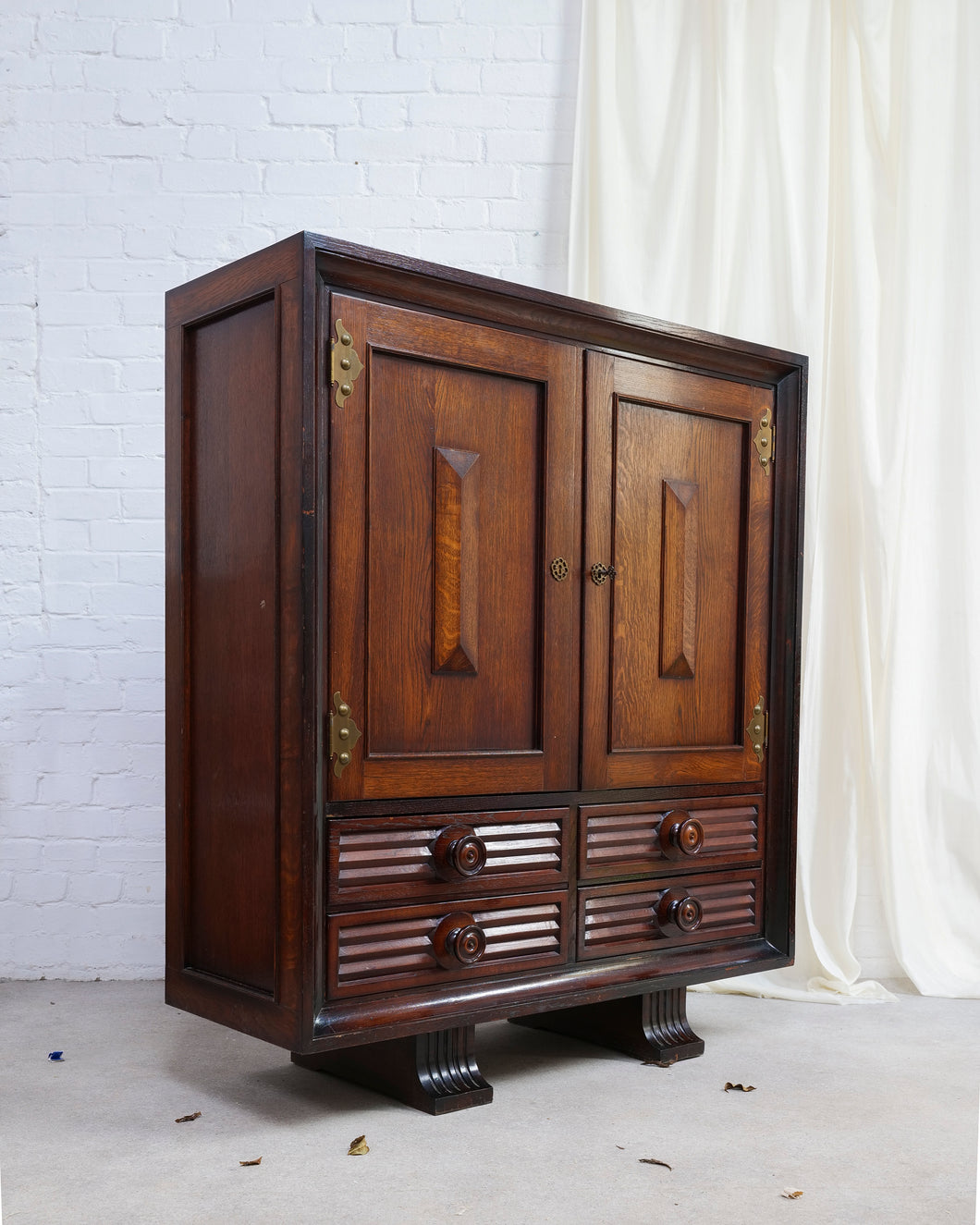 Brutalist Oak Cabinet