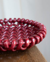 Load image into Gallery viewer, Red Braided Ceramic dish by Jerome Massier of Vallauris
