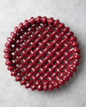 Load image into Gallery viewer, Red Braided Ceramic dish by Jerome Massier of Vallauris
