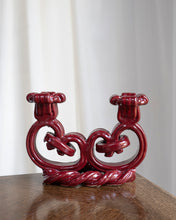 Load image into Gallery viewer, Vivid Red Vallauris Ceramic Candle holder
