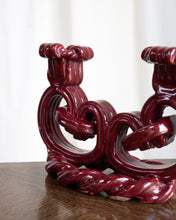 Load image into Gallery viewer, Vivid Red Vallauris Ceramic Candle holder
