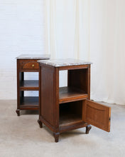 Load image into Gallery viewer, Oak Marble Top Bedside Tables
