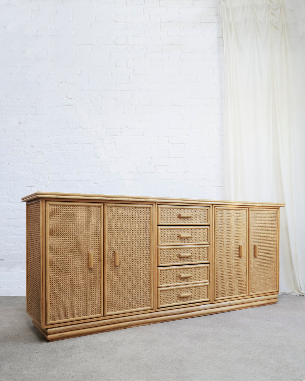 Cane and Bamboo Modular Sideboard
