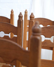 Load image into Gallery viewer, Set of 6 Razor Back Dining Chairs With Rush Seats
