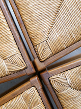 Load image into Gallery viewer, Set of 6 Razor Back Dining Chairs With Rush Seats
