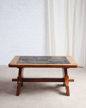 Load image into Gallery viewer, Brutalist Oak And Slate Coffee Table

