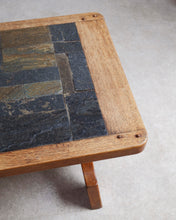 Load image into Gallery viewer, Brutalist Oak And Slate Coffee Table
