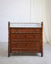 Load image into Gallery viewer, French Faux Bamboo Marble top Chest of Drawers
