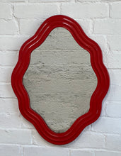 Load image into Gallery viewer, Vintage French Wavy Mirror In Red
