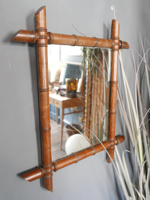 FAUX BAMBOO FRENCH MIRROR 
