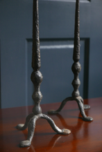 Load image into Gallery viewer, 1970&#39;s Wrought Iron Brutalist Style Candlesticks
