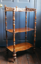 Load image into Gallery viewer, Three Tier Mahogany Victorian Wot-Not

