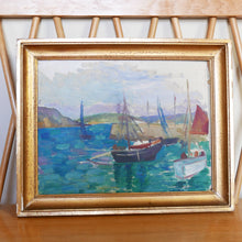 Load image into Gallery viewer, Signed French Seascape Oil on Board
