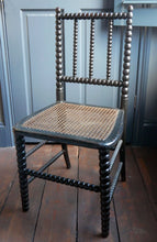 Load image into Gallery viewer, 19th Century Ebonised Bobbin Turned Cane Chair
