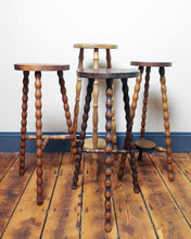 Load image into Gallery viewer, Tall bobbin turned bar stool vintage french 
