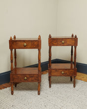 Load image into Gallery viewer, Pair of Antique Burr Walnut Bedside Tables
