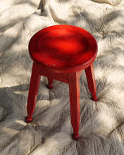 Load image into Gallery viewer, Wooden Red Painted Stool
