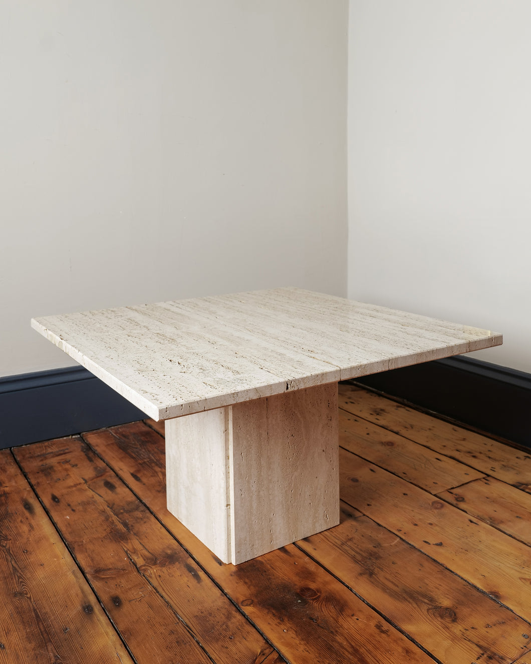 White Travertine Side Table