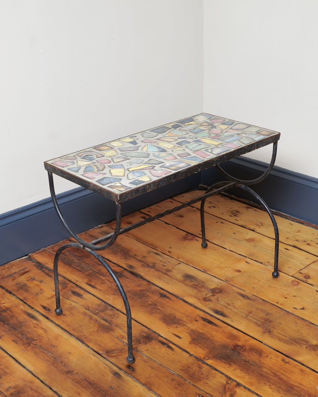 Wrought Iron Mosaic Side Table