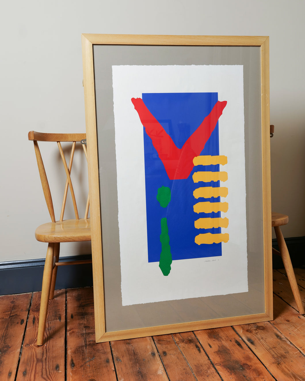 Large Scale 90s Framed Screen Print By Christian Kent