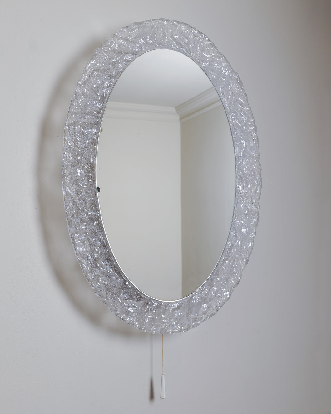 Large Oval Backlit Lucite Mirror