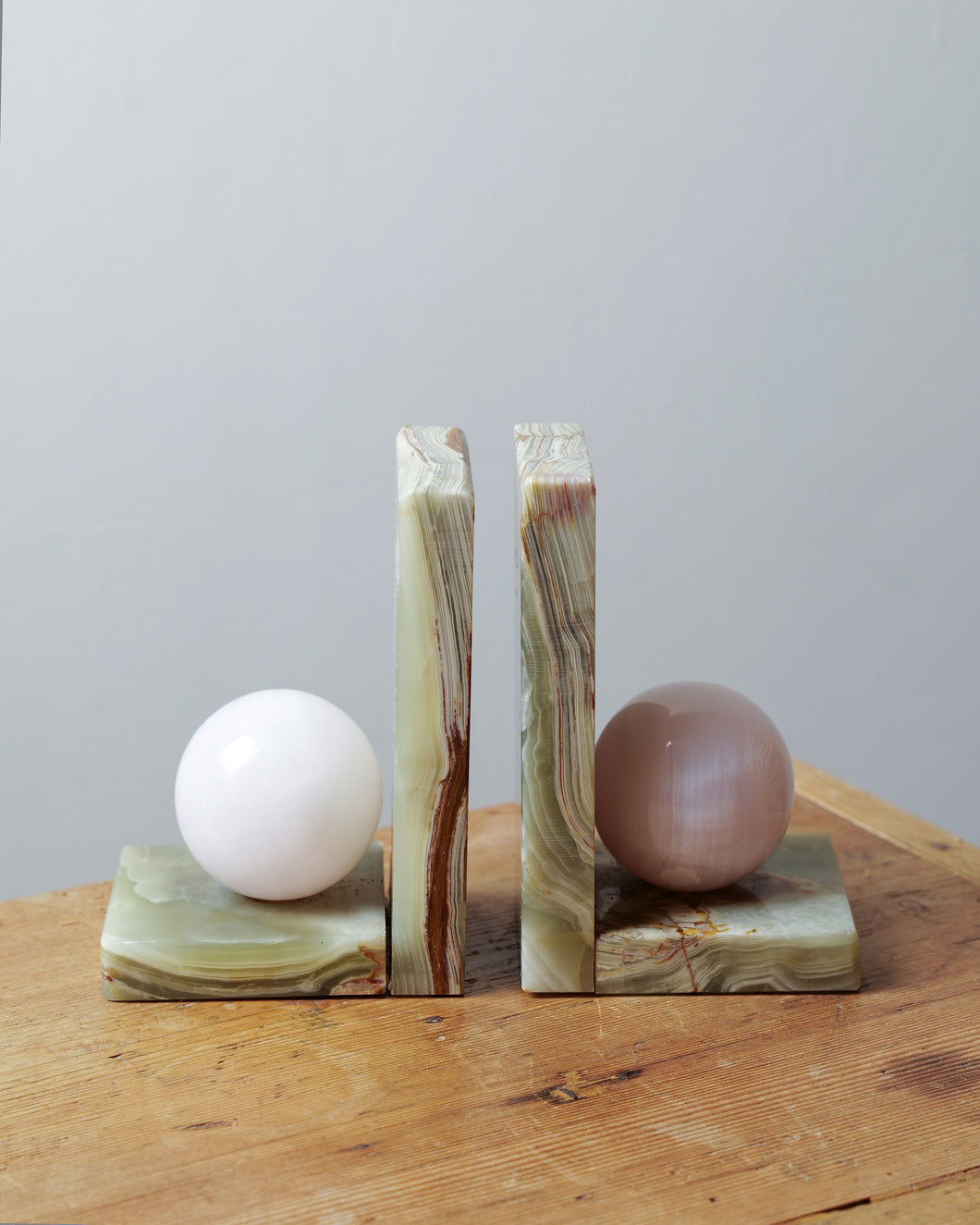 Marble Sphere Book-Ends