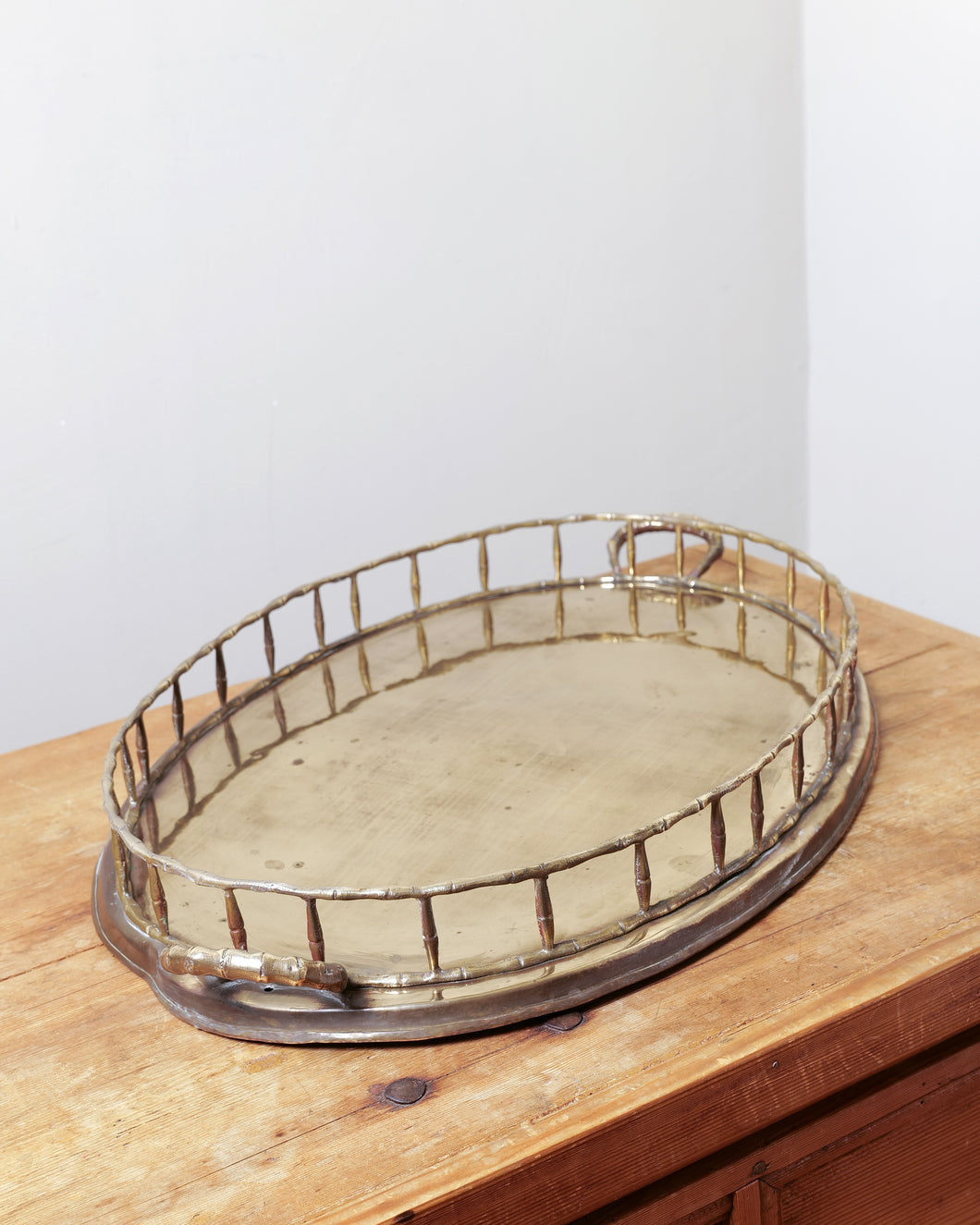 Large Brass Bamboo Tray