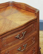 Load image into Gallery viewer, Antique French Marquetry Serpentine Bedside Tables
