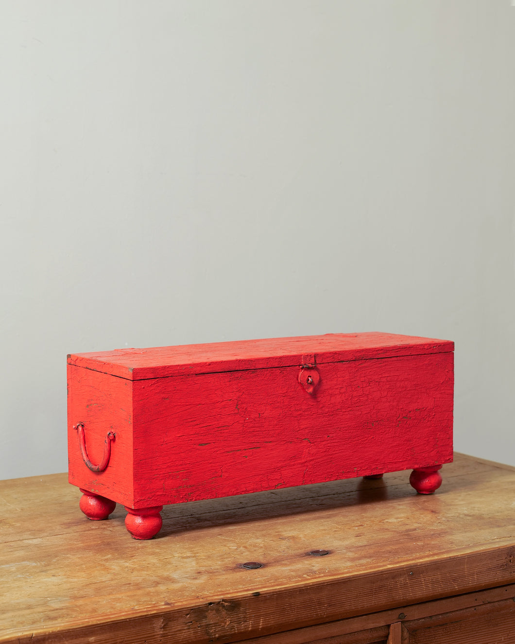 Red Wooden Storage Box