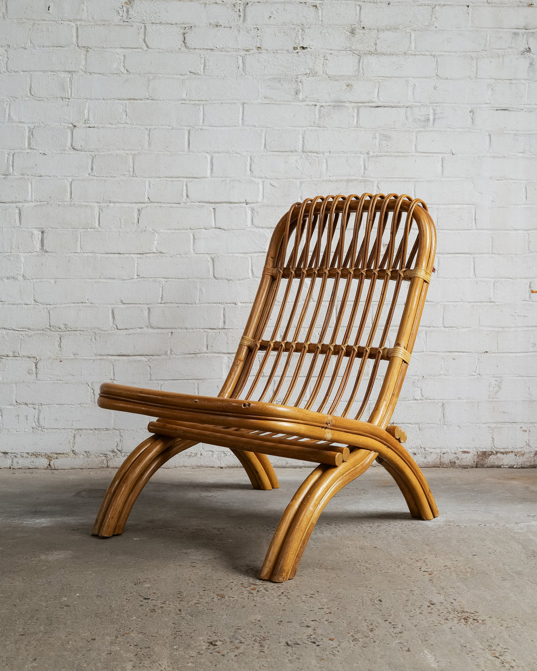 French Bamboo Folding Chair In The Manor Of Fanco Albini