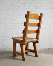 Load image into Gallery viewer, Set Of Four Brutalist Dutch Ladder Back Chairs In Solid Oak
