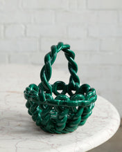 Load image into Gallery viewer, Vallauris Braided Basket In Jade Green Glaze
