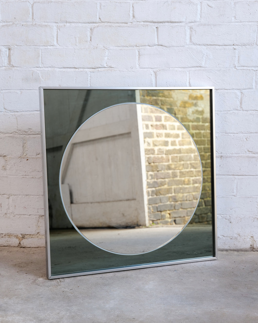 1980s Smoked Glass Mirror