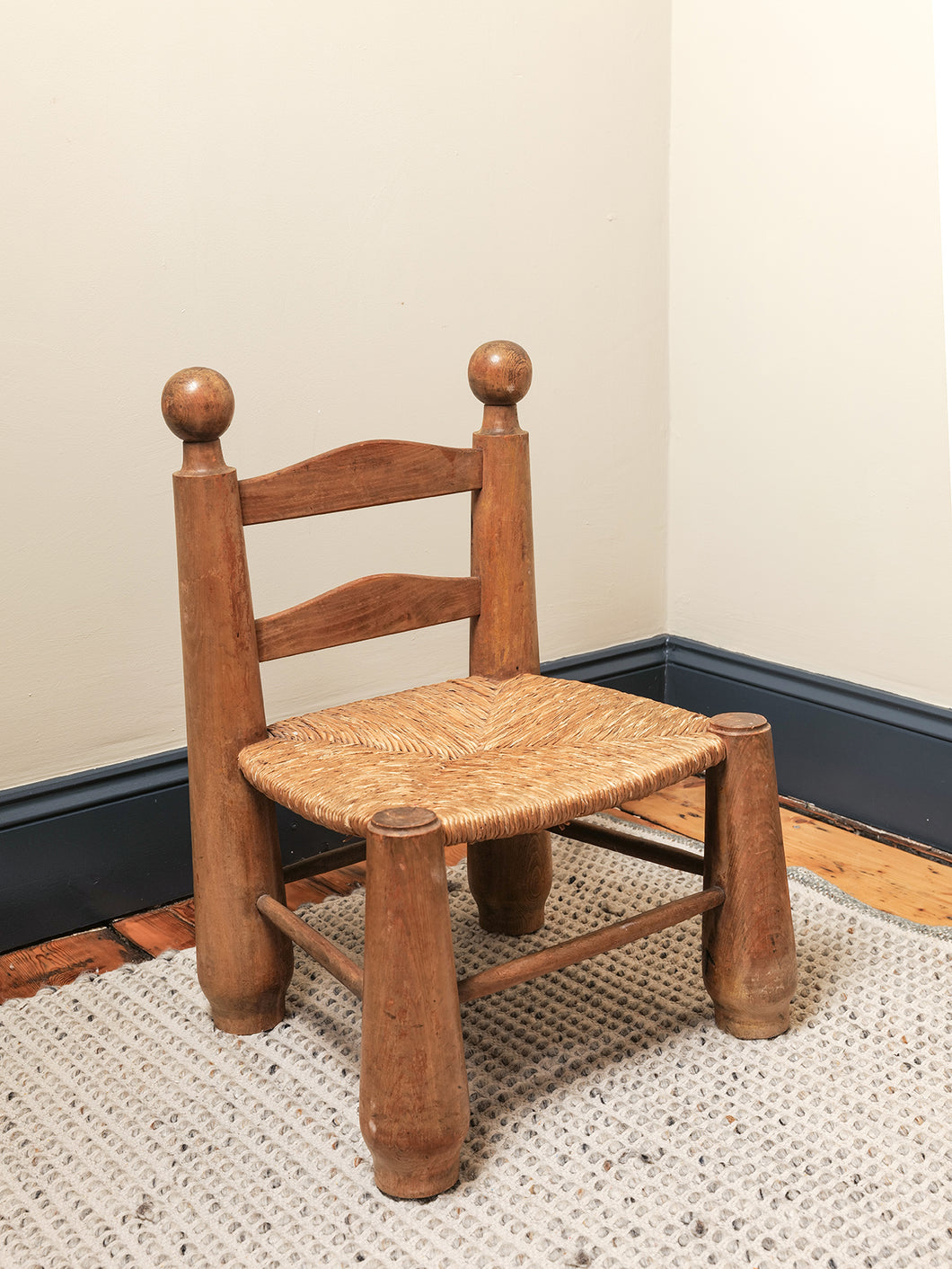 Brutalist Oak Chair Attributed to Charles Dudouyt