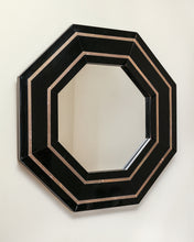 Load image into Gallery viewer, Black Lacquered Hexagonal Mirror By Jean Claude Mahey
