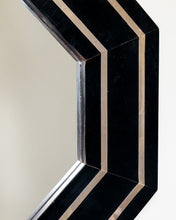 Load image into Gallery viewer, Black Lacquered Hexagonal Mirror By Jean Claude Mahey

