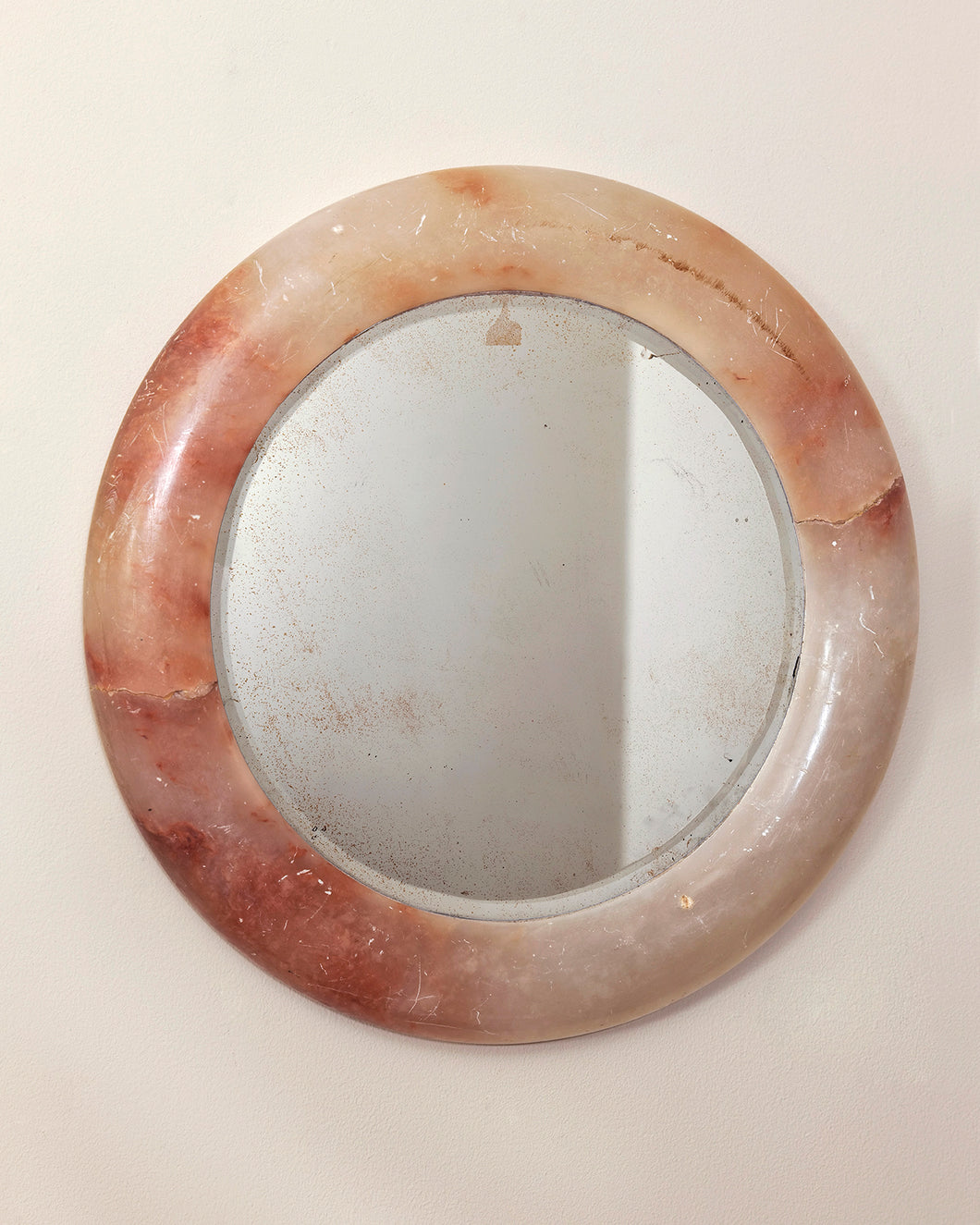 Alabaster Round Wall Mirror
