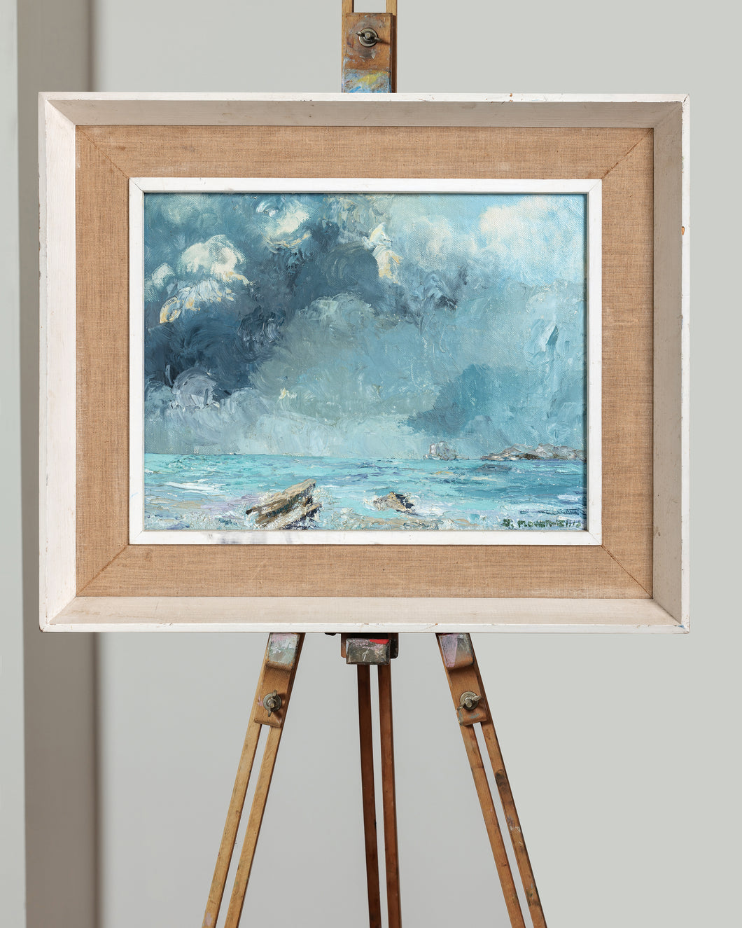 French Seascape - Framed Oil On Canvas