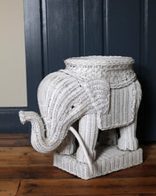 Load image into Gallery viewer, White Wicker Elephant Side Table
