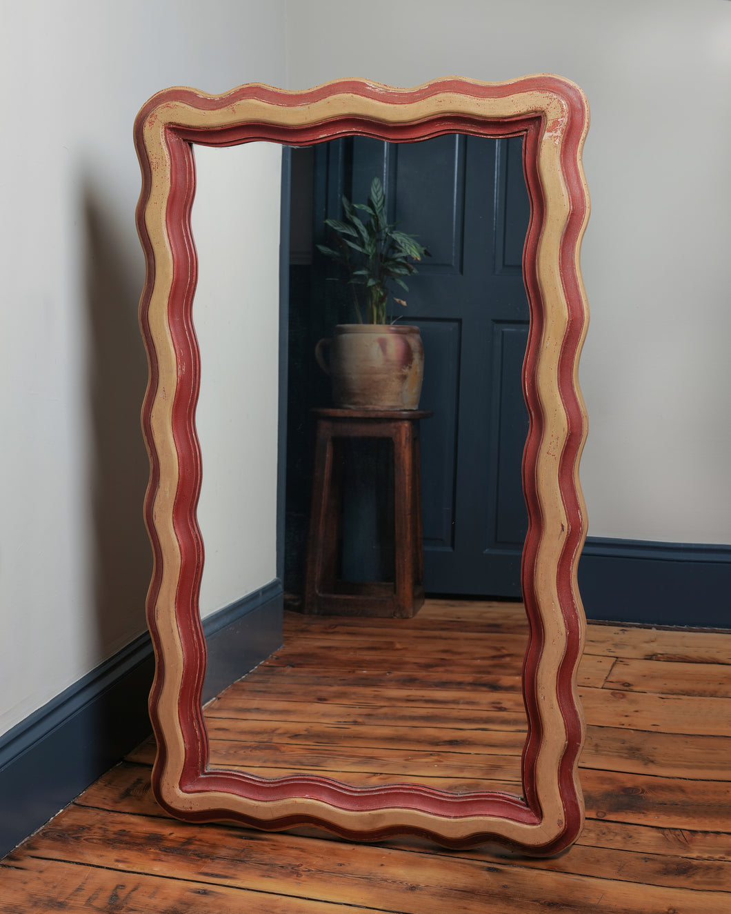Antique French Wavy Tall Mirror