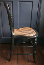 Load image into Gallery viewer, Ebonised Victorian Balloon Back Chair With Mother Of Pearl Detail
