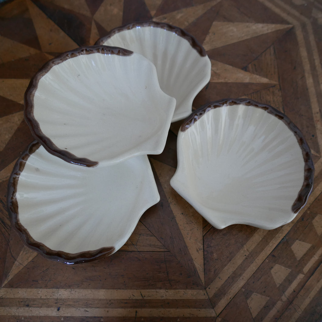 Vintage French Scallop Ceramic Dishes