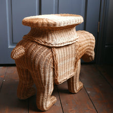 Load image into Gallery viewer, Vintage Wicker Polar Bear Side Table
