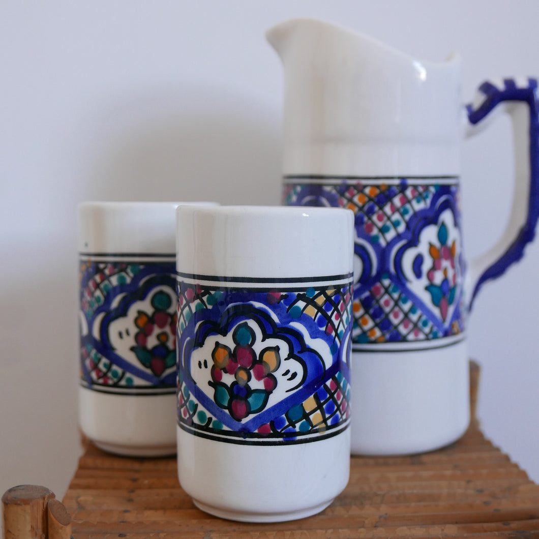 Vintage Hand Painted Jug And Pitchers