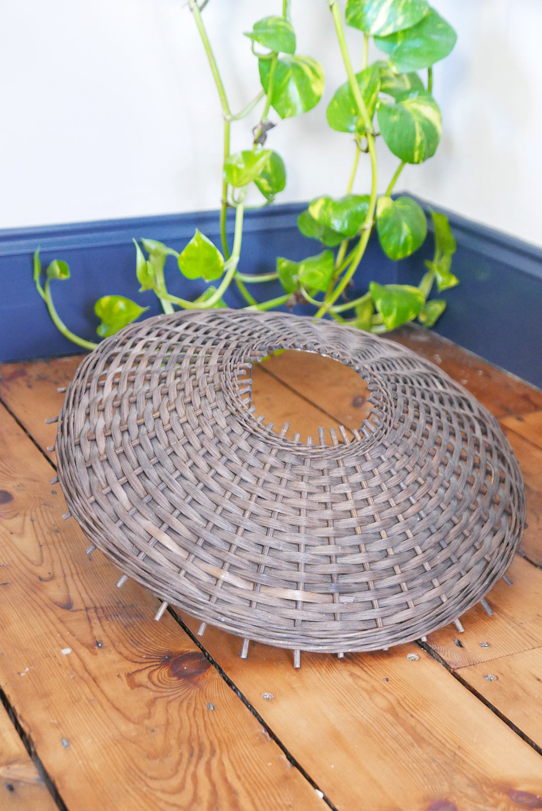 Vintage French Wicker Shade